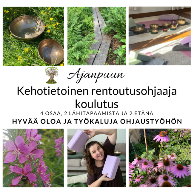 Ajanpuu kehotietoinen rentoutusohjaaja hyvinvointivalmentaja coach palautumisvalmentaja stressivalmentaja lyhytterapeutti